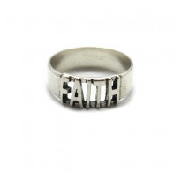 R001940 Genuine sterling silver ring band FAITH solid hallmarked 925